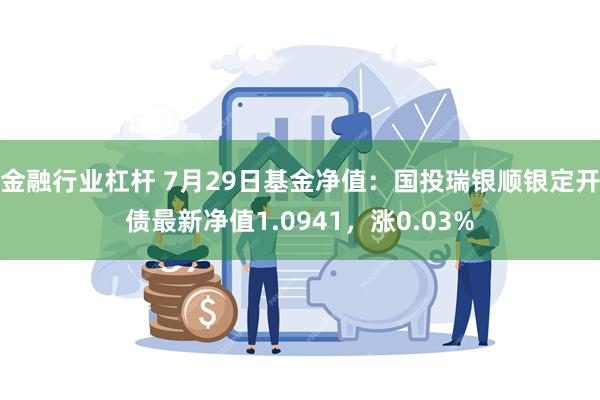 金融行业杠杆 7月29日基金净值：国投瑞银顺银定开债最新净值1.0941，涨0.03%