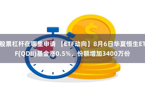 股票杠杆在哪里申请 【ETF动向】8月6日华夏恒生ETF(Q