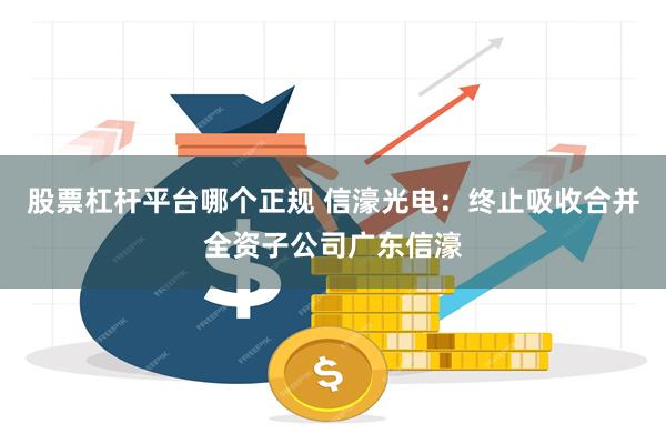 股票杠杆平台哪个正规 信濠光电：终止吸收合并全资子公司广东信